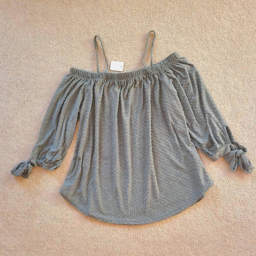 New Sage Green Off-Shoulder Women's Top